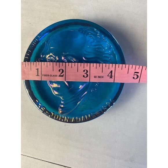 Vintage 1974 John Adams Carnival Glass Paper Weight Sculpture Hamilton - 4.5" - Picture 2 of 4